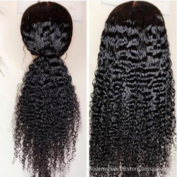 150%Density 4x4 Deep Curly Lace Closure Human Hair Wig, 100% unprocessed Virgin Human Hair Lace Front Wigs for Black Women